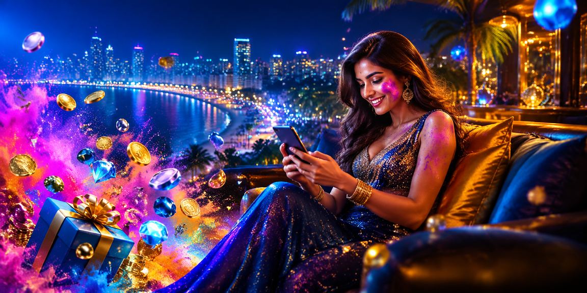 User registering on mobile during festive Holi celebration in Mumbai